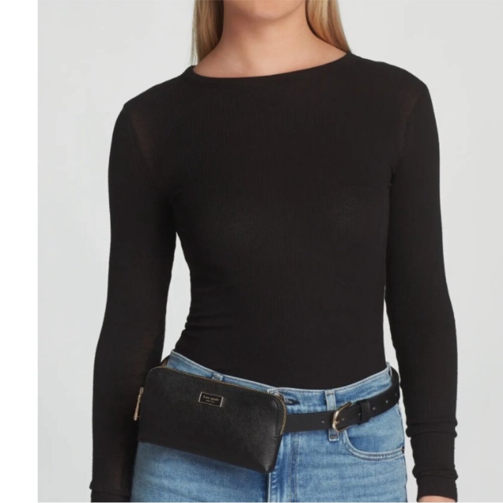 kate spade Black Pebbled Leather Belt Bag